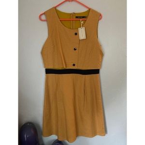 Vintage style mustard yellow dress